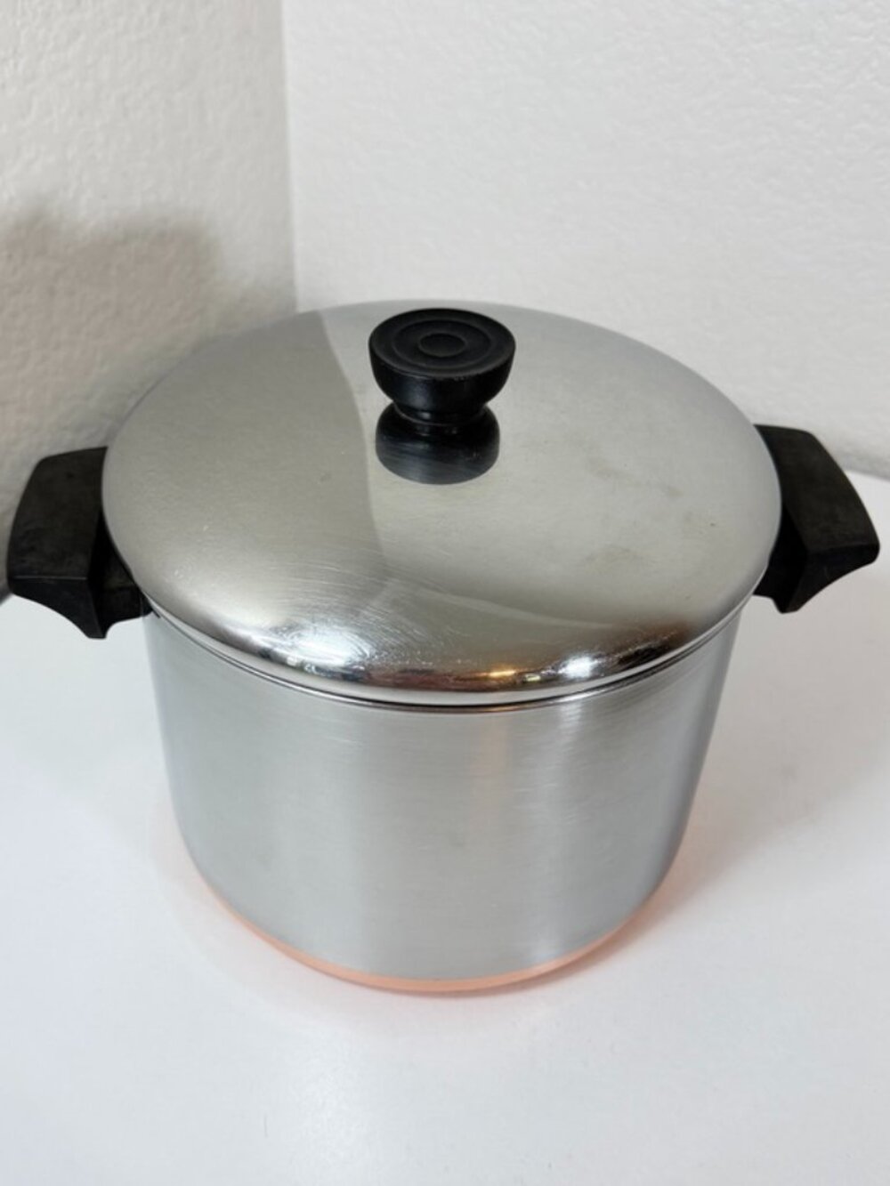 VTG Revere Ware 5 Qt Stockpot Dutch Oven Copper Bottom Stainless w/ Lid *Read*